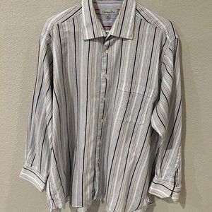 Christian Dior Striped Men's Long Sleeve Button Down